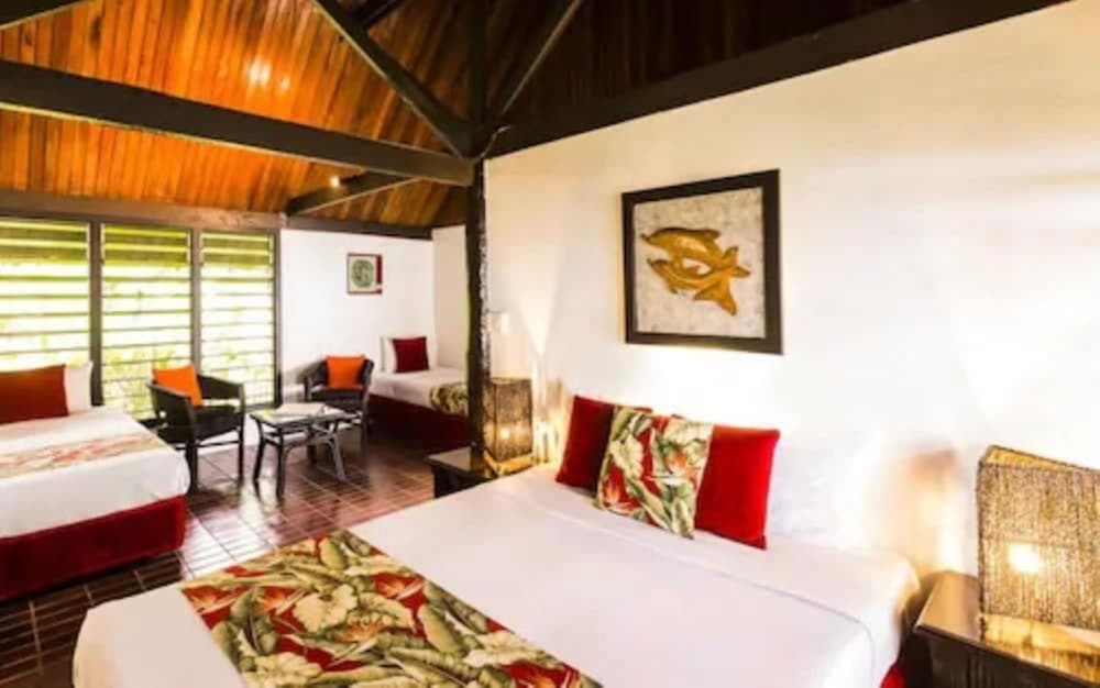 Beachfront Bure (1 Double and 2 Single Bed) at Tambua Sands Beach Resort - Adults Only